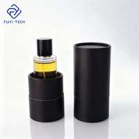 Flacon de parfum en verre cylindrique transparent de luxe haut de gamme 30ml 50ml 100ml 100 pièces avec pompe pulvérisatrice et diffuseur à bâtonnets, boîte en carton