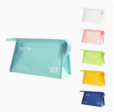 새로운 패브릭 소프트 PVC 컬러 워시 파우치 화장가방 수영 가방 여행 젤리 메이크업 화장품 가방