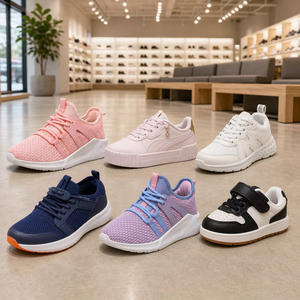 Sepatu Sneakers Anak PU Mesh Ringan Bernapas, Sepatu Olahraga Anak Kasual Anti Selip Sol Tebal, Penjualan Pabrik Terlaris - Product Image 1