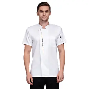 Personalizado Barato Garçons Uniforme Restaurante Unisex Chef Casaco Poliéster Algodão Uniforme Com Alta Qualidade