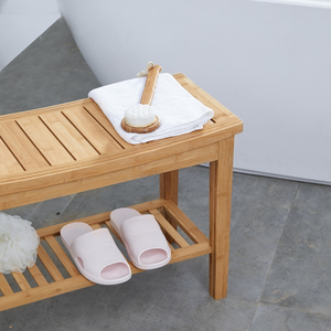 Di Bambù Panca Sgabello Bambusi Doccia Sgabello Panca con Mensola in Legno per Uso Interno O <span class=keywords><strong>Esterno</strong></span> Vasca Idromassaggio Panca con mensola di Immagazzinaggio - Product Image 5
