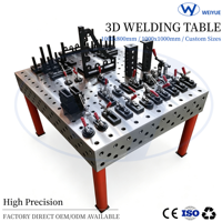 Table de soudage industrielle 3D 1000x800x200mm |   Plateforme de gabarit en acier gravé pour les tâches de réparation en atelier