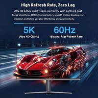 Nouveau design, moniteur d'ordinateur de jeu LED 27 pouces, 60 Hz, 5120x2880, 5K, avec interface DP et haut-parleurs intégrés