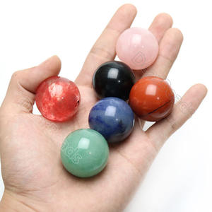 Vendita calda all'ingrosso 30mm pietra naturale lucidata pietra preziosa perline diaspro brecciato rosso sfera di pietra sfera di cristallo 3CM - Product Image 4