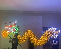 Costume de danse du dragon lumineux à LED, accessoire traditionnel du Nouvel An chinois, dragon lumineux pour spectacle de scène, performance nocturne, spectacle de carnaval
