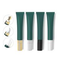 Tube cosmétique givré vert 20g 20ml vide, tube souple avec plusieurs capuchons pour crème contour des yeux, fond de teint, essence, baume à lèvres