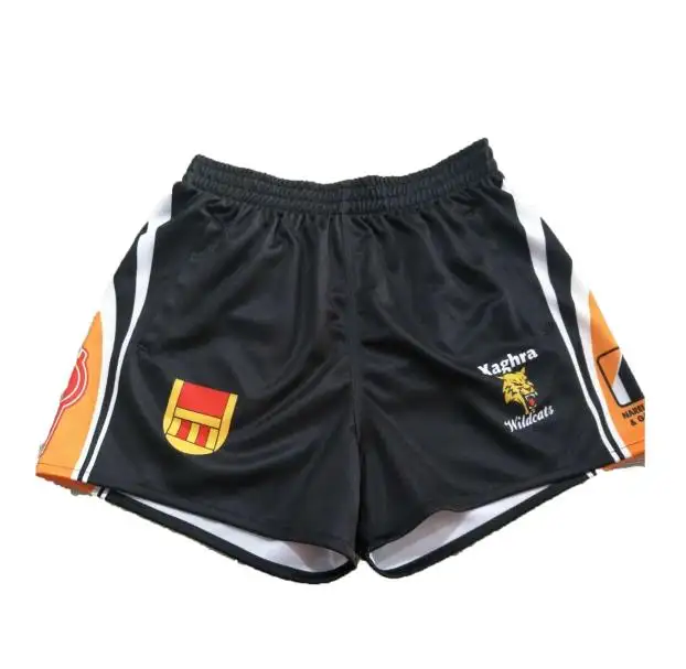 Sem bolsos laterais reforçados costuras cintura elástica estilo profissional subolsa shorts de rugby