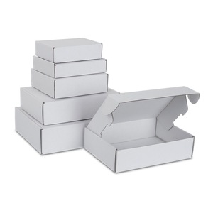 Bán buôn tùy chỉnh in bảng sóng Kraft hộp giấy vuông hộp các tông màu trắng cho máy bay bao bì cho vớ và lông thú - Product Image 1