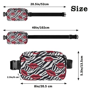 Nueva Riñonera Deportiva Personalizada con Estampado KISS, de Nailon, con Cierre, Impermeable, Correa de Hombro Ajustable - Product Image 2