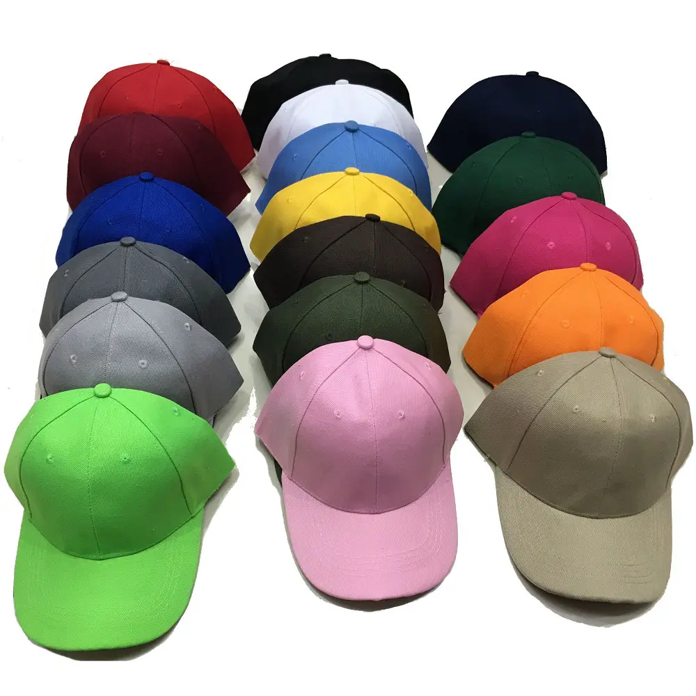 Customหมวกเบสบอลธรรมดาหมวก/หลายสีธรรมดาส่งเสริมการขายหมวก/โลโก้เบสบอลหมวก