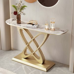 <span class=keywords><strong>Mesa</strong></span> Consola de Entrada de Metal de Estilo Italiano Moderno y Contemporáneo con Tapa de Pizarra, Diseño de Lujo <span class=keywords><strong>para</strong></span> Montar en la Pared, <span class=keywords><strong>para</strong></span> Sala de Estar - Product Image 2