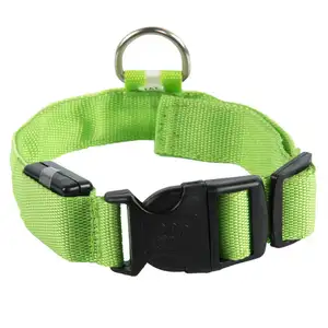 Nylon LED Pet Dog Collar Night Safety Flashing Glow In The Dark Dog Leash Dogs Luminous Fluorescent Collars Pet Supplies