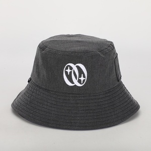 Nouveau Style personnalisé hommes femmes extérieur broderie Logo gris chiné <span class=keywords><strong>coton</strong></span> seau casquette <span class=keywords><strong>été</strong></span> pêcheur Gorras soleil seau chapeau - Product Image 1