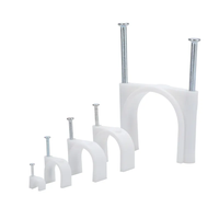 Accessoires de câblage électrique en plastique de haute qualité, clip mural pour câble, agrafe à double clou, fixation plate
