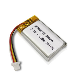 Paquete <span class=keywords><strong>de</strong></span> Baterías <span class=keywords><strong>de</strong></span> Polímero <span class=keywords><strong>de</strong></span> Litio Recargables OEM AS552035 3.7V 350mAh Batería Lipo con Certificaciones UL2054 CB UN38.3 WERCS CE - Product Image 1