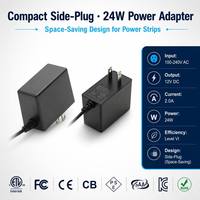 Adaptateur secteur mural US 24W 12V 2A, classe 2 ETL FCC niveau VI, alimentation à découpage AC/DC pour bande LED, CCTV, routeur