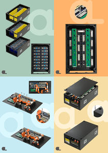 16s 48v 280ah 리튬인산철 배터리 빈 케이스, 스택형 직립형, 바퀴 포함, IP65 보호, CAN 통신 포트 - Product Image 2