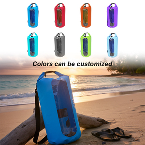 Sac étanche en PVC à enroulement pour kayak, escalade, plage et voyage, avec fenêtre de visualisation transparente et capacité de 15L, vente en gros - Product Image 6