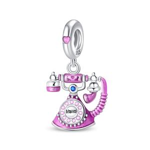 Charmes rétro classiques en argent sterling S925 plaqué or rose, zircon taillé en forme <span class=keywords><strong>de</strong></span> rose, certifiés, pour femmes, à porter au quotidien - Product Image 1