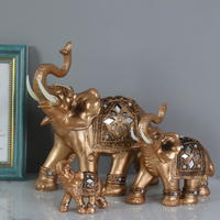 Éléphant européen en résine artisanat décoration or éléphant créatif décoration de la maison bureau salon éléphant résine artisanat