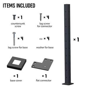 Palo per Ringhiera a Cavo 36x2x2 Pollici, Montaggio Superiore Fisso Pre-Forato, Palo Angolare in Acciaio per Ringhiera in Legno o Cemento - Product Image 6