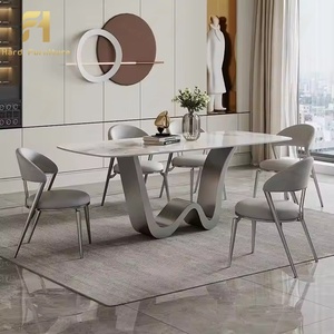 <span class=keywords><strong>Tavolo</strong></span> <span class=keywords><strong>da</strong></span> <span class=keywords><strong>Pranzo</strong></span> di Design Creativo con Gambe Curve e Base Aerodinamica, Piano in Pietra di Lusso per Arredamento <span class=keywords><strong>Sala</strong></span> <span class=keywords><strong>da</strong></span> <span class=keywords><strong>Pranzo</strong></span> - Product Image 5