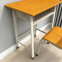Ensemble de bureau et chaise pour étudiants en bois orange, moderne, économique et durable, idéal pour les salles de classe et les centres de tutorat