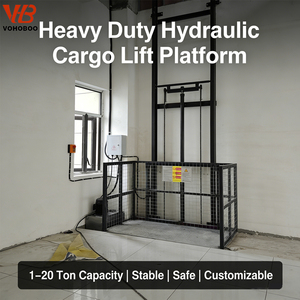 Plateforme élévatrice hydraulique fixe robuste VOHOBOO HCL, capacité 1-20 tonnes, élévateur de marchandises industriel pour entrepôt, commande électrique à distance - Product Image 1