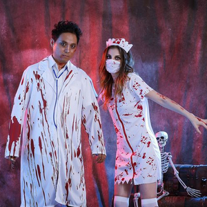 Halloween adulto Horror Zombie <span class=keywords><strong>enfermera</strong></span> disfraces hombres mujeres Bloody Doctor disfraces - Product Image 6