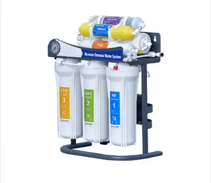 Filtración de ósmosis inversa de cinco etapas Sistema de filtro de agua RO PP + UDF + CTO + T33 + RO + UV + Filtro de agua mineral para beber en el hogar