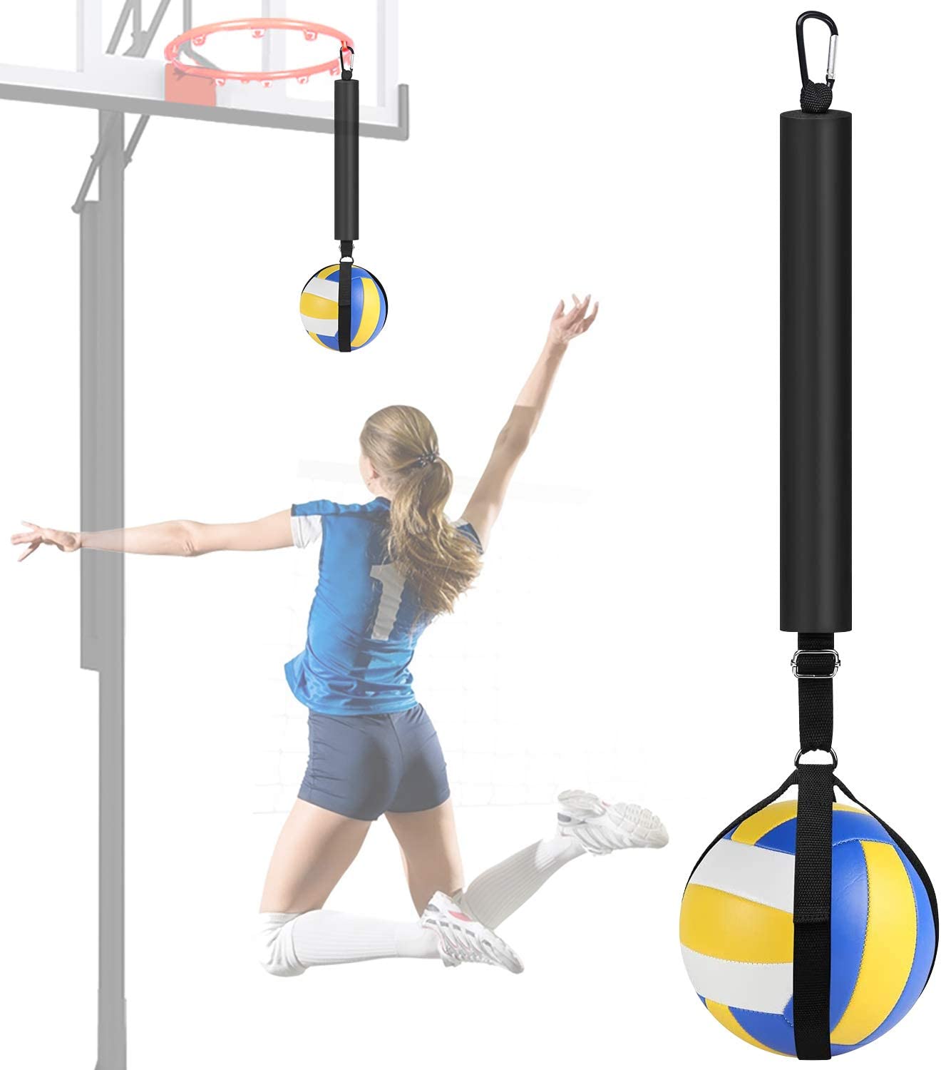 Volleyball Spike Trainer Basketball Hoop Great Home Training Equipment for Improving Spiking, Jumping and Arm Swing Mechanics