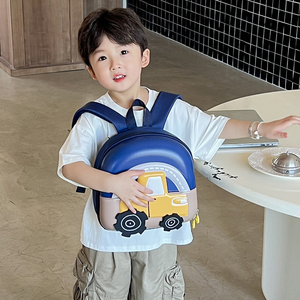 New Kids Hard Shell Kindergarten Backpack Cute Anime Car Shape <b>Mini</b> Children School Bag With Lunch Bag - Product Image 6