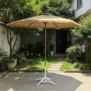 Parasol <span class=keywords><strong>de</strong></span> plage prêt à l'emploi avec macramé crocheté et franges, mât en acier, tissu <span class=keywords><strong>toile</strong></span>/coton - DARMEY XP-002 <span class=keywords><strong>pour</strong></span> activités estivales en extérieur - Product Image 3