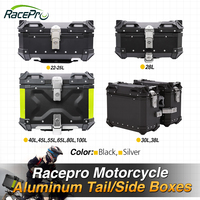 Boîte supérieure étanche en alliage d'aluminium RACEPRO 22L 26L 28L 35L 39L 45L 55L 65L 85L 100L Boîte à bagages de moto Boîte supérieure de moto