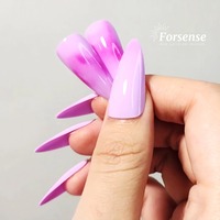 Forsense ongles longs stiletto sur mesure à pression faux ongles de marque privée avec changement de couleur embouts d'ongles oem avec boîte logo personnalisé