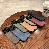 Étui de téléphone de luxe en cuir PU tendance 2026 pour iPhone 15 14 13 12 11 16 17 Pro Max, coque antichoc en peau d'agneau