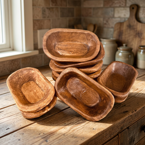 Handmade Mango Wood <b>Dough</b> <b>Bowl</b> Candle Holder Rustic Wooden Candle Vessel For Farmhouse Decor Wedding Party At Affordable Price - Product Image 6