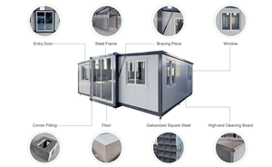 Bán buôn nhanh chóng lắp ráp <span class=keywords><strong>Tiny</strong></span> prefab phẳng đóng gói nhà thép mở rộng 3 phòng ngủ biệt thự sống nhà xây dựng bánh sandwich Bảng điều chỉnh - Product Image 3