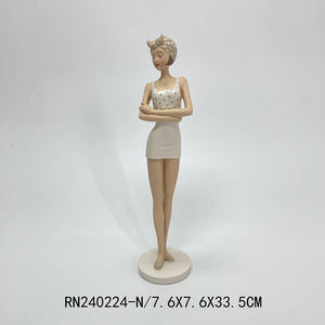 レジンビーチ女性女性女の子置物入浴美立っている像女性バーレスクヌーボースタイルNostalgique - Product Image 4