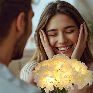 Bouquet d'hortensias artificiels avec lumière LED, fleurs artificielles pour la maison, le bureau, les fêtes, les mariages, les anniversaires - Product Image 6