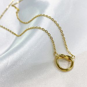 Collar <span class=keywords><strong>de</strong></span> nudo Irregular <span class=keywords><strong>de</strong></span> acero inoxidable para mujer, colgante <span class=keywords><strong>de</strong></span> corazón circular, joyería coreana minimalista <span class=keywords><strong>2022</strong></span> - Product Image 5