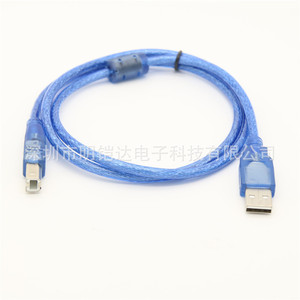<b>Usb</b> 2.0 Printer <b>Cable</b> Am <b>To</b> Bm Transparent Blue All Copper High Speed Data <b>Cable</b> For Printer Connection - Product Image 3