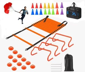 Kit d'entraînement de vitesse avec échelle d'agilité, cônes de football, anneaux, parachute de résistance pour enfants, équipement sportif d'extérieur pour jardin - Product Image 3