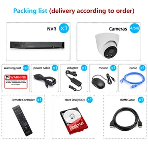 Домашняя система видеонаблюдения, набор видеоIP-камер, комплект POE 8Mp 4CH 8CH NVR, 1080P, 4K