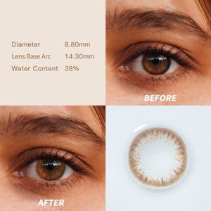 여성용 클래식 그린 콘택트 렌즈 사랑스러운 아름다움 내츄럴 룩 다크 브라운 핑크 블루 다양한 렌즈 색상 인증 - Product Image 3
