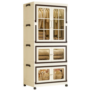 Современный складной многофункциональный шкаф для хранения одежды из полипропилена для спальни и дома - Product Image 4