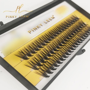Pinky leem 20D <b>Pre</b>-<b>Made</b> <b>Fans</b> L Curl Volume <b>Pre</b> <b>Made</b> Clusters Eyelash 9- 14mm Grafting False Eyelashes Extension - Product Image 4