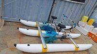 Sepeda Air Aluminium 2 Orang, Perahu Pedal, Sepeda Laut Dua Kursi, Aqua Cycle untuk Sewa Resor Danau, Rekreasi