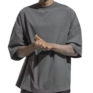 100% Hữu Cơ Bông Nặng Áo Thun Nam T-Shirt Chất Lượng Cao Bền Vững Hữu Cơ TEE Tùy Chỉnh Trống Thiết Kế Quá Khổ T Áo Sơ Mi - Product Image 4