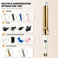 Torlin Electric Rizador de Pelo Personalizable para Salón, Placa de Cerámica, Estilizador de Pelo con Barril de 1 Pulgada, Pantalla LCD, Listo para Viajes, Rizador Doméstico